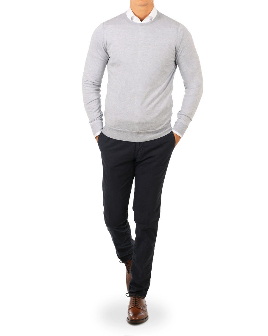 Herre | Gensere | John Smedley | Lundy Merino Crew Neck Pullover Bardot Grey