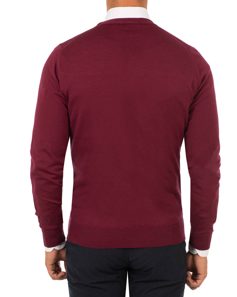 Herre | Gensere | John Smedley | Petworth Merino Cardigan Bordeaux