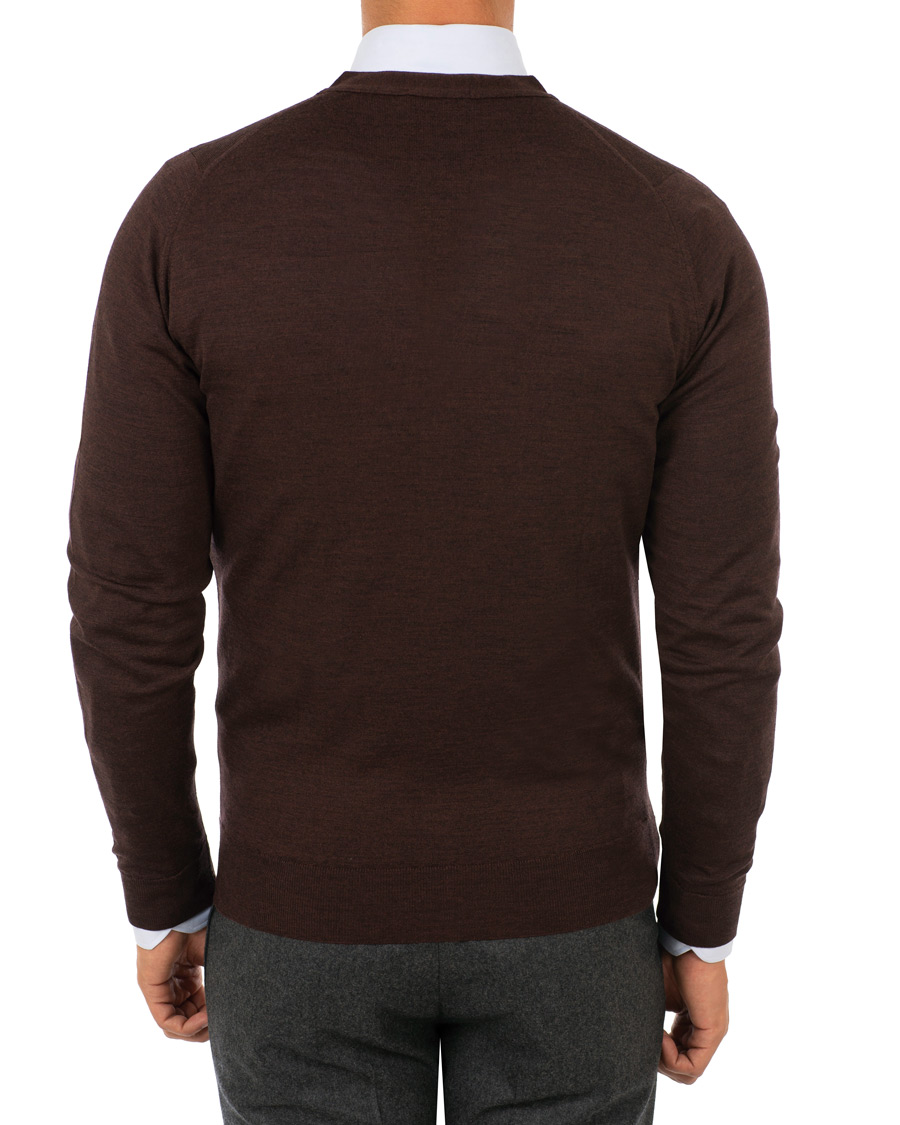Herre | Gensere | John Smedley | Petworth Merino Cardigan Chestnut
