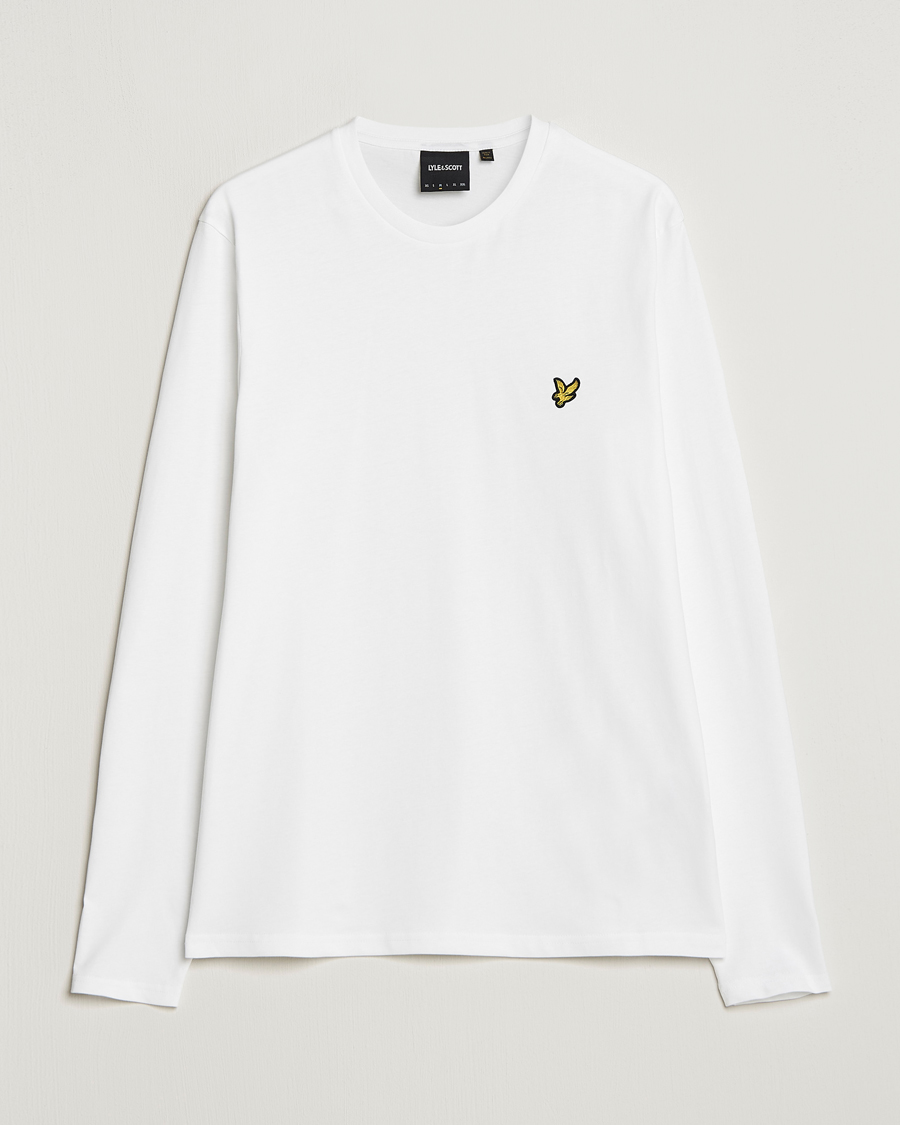 Herre | T-Shirts | Lyle & Scott | Plain Long Sleeve Cotton Tee White