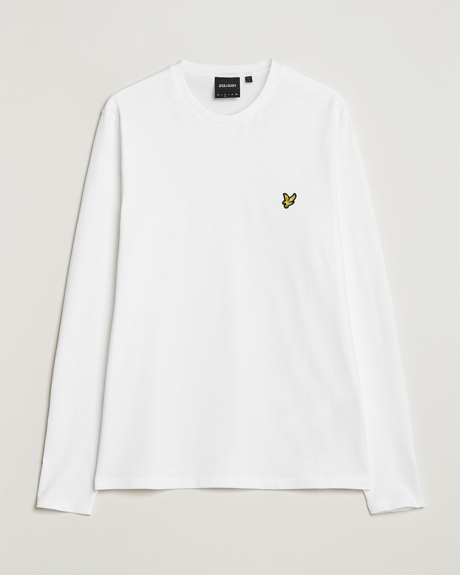 Herre | T-Shirts | Lyle & Scott | Plain Long Sleeve Cotton T-Shirt White