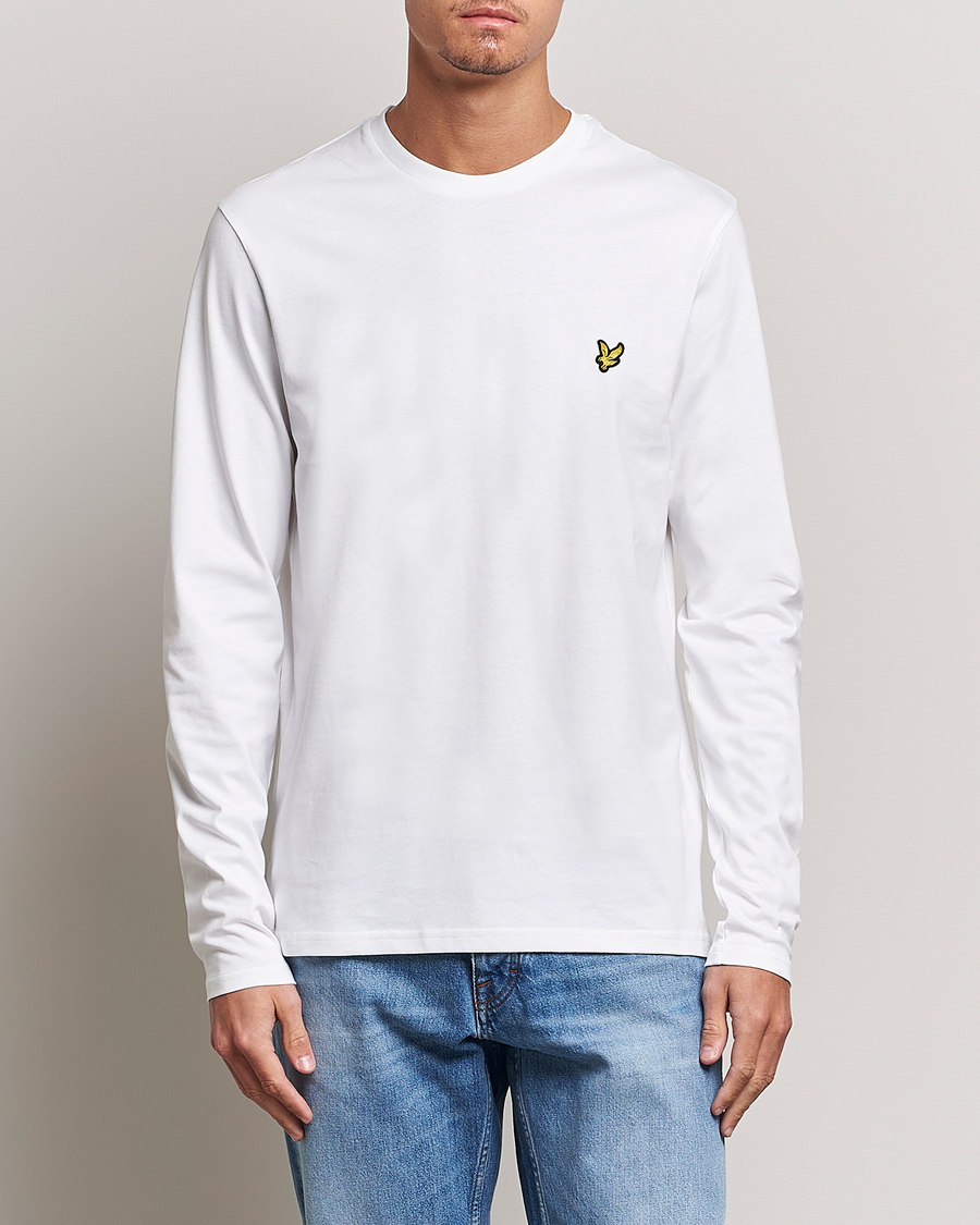 Herr |  | Lyle & Scott | Plain Long Sleeve Cotton T-Shirt White