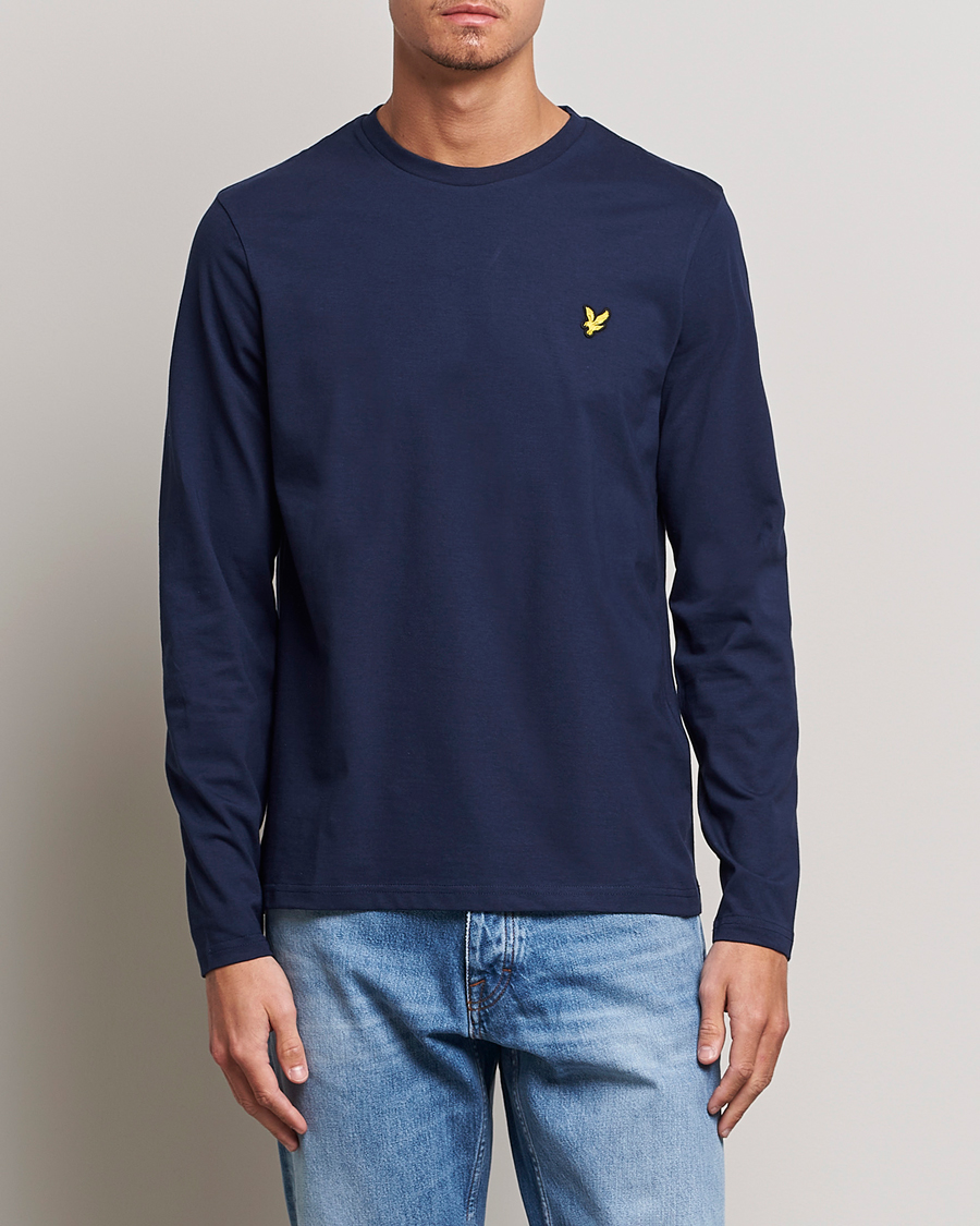 Herre | Tøj | Lyle & Scott | Long Sleeve Crew Neck T-Shirt Navy