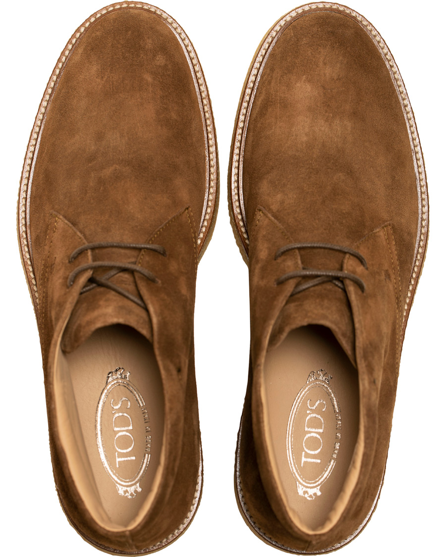 Herre | Tod's Crepe Sole Chukka Boot Medium Brown Suede | Tod's | Crepe Sole Chukka Boot Medium Brown Suede