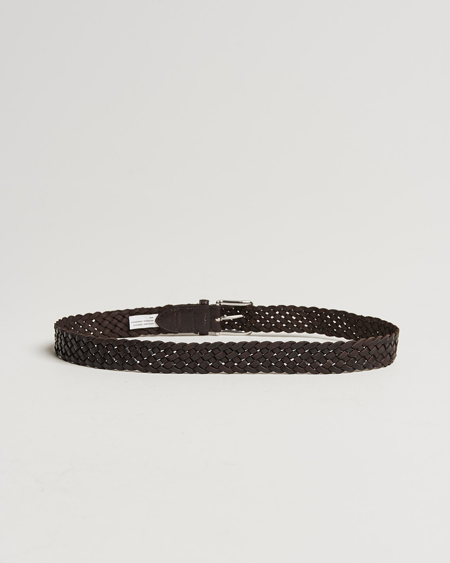 Herre | Under 1000 | Polo Ralph Lauren | Braided Leather Belt Dark Brown