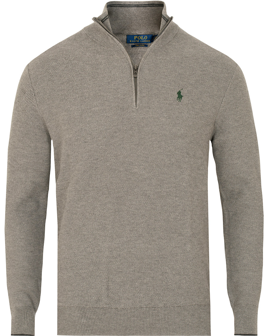 Herre | Gensere | Polo Ralph Lauren | Texture Half Zip Fawn Grey Heather