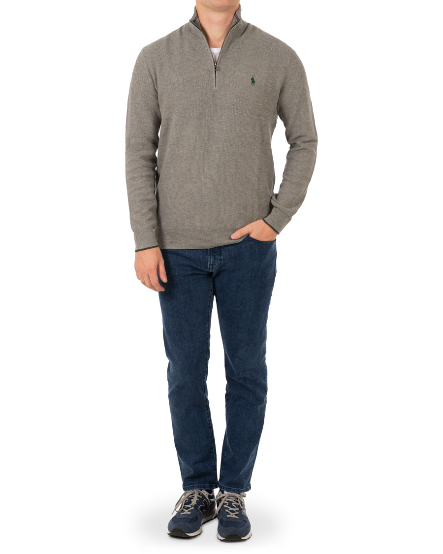 Herre | Gensere | Polo Ralph Lauren | Texture Half Zip Fawn Grey Heather