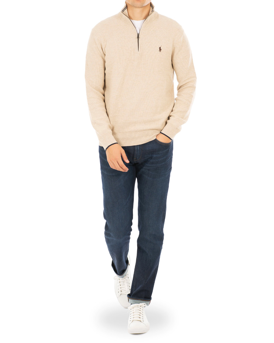 Herre | Gensere | Polo Ralph Lauren | Texture Half Zip Oatmeal Heather