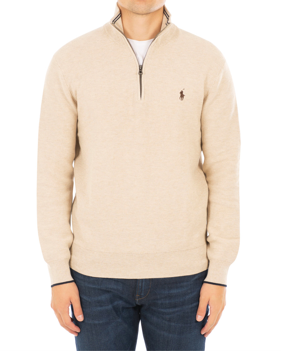 Herre | Gensere | Polo Ralph Lauren | Texture Half Zip Oatmeal Heather