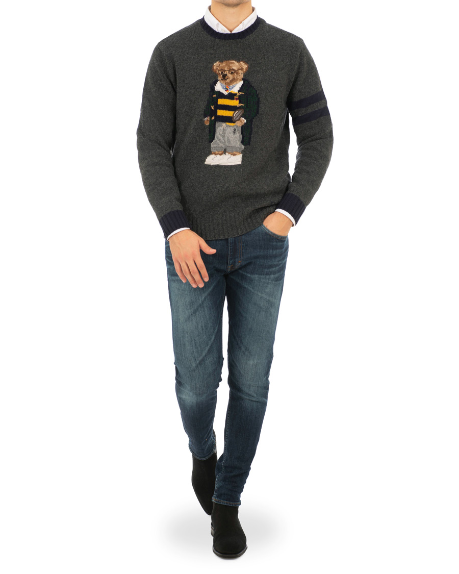 Herre | Gensere | Polo Ralph Lauren | Wool Knitted Bear Crew Neck Grey Heather