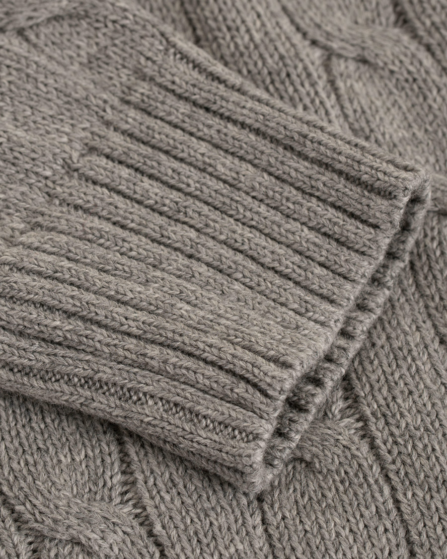 Herre | Gensere | Polo Ralph Lauren | Cotton Cable Crew Neck Fawn Grey Heather