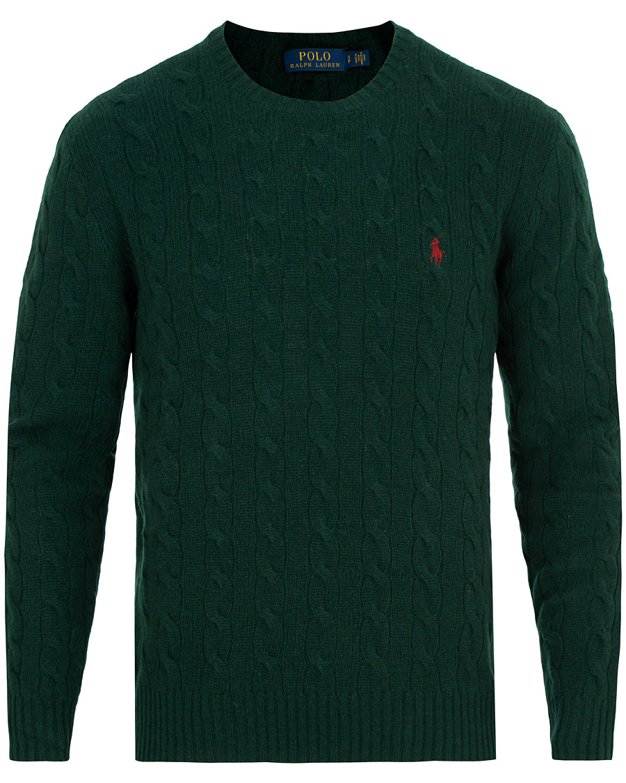 Herre | Gensere | Polo Ralph Lauren | Wool/Cashmere Cable Crew Neck College Green