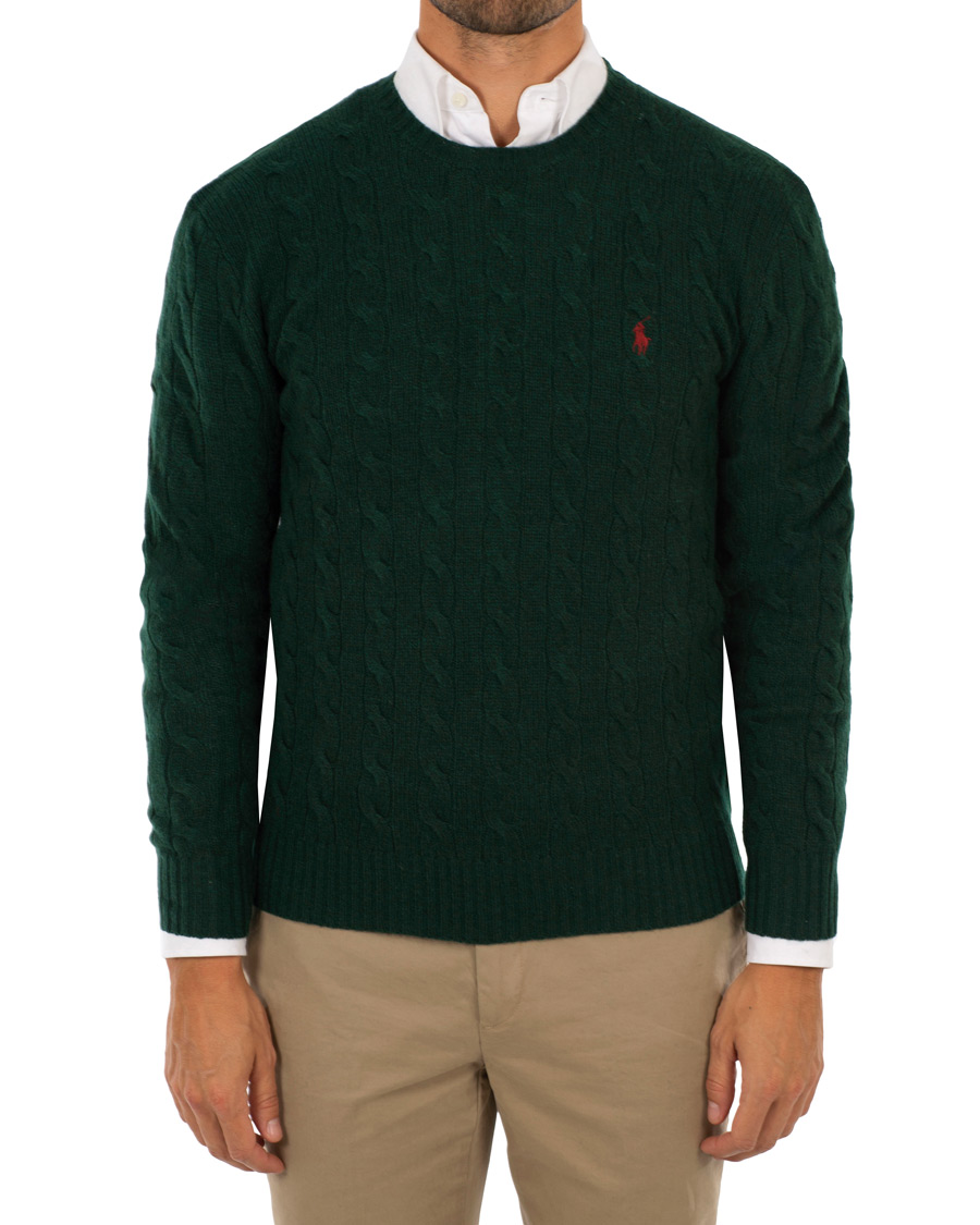 Herre | Gensere | Polo Ralph Lauren | Wool/Cashmere Cable Crew Neck College Green
