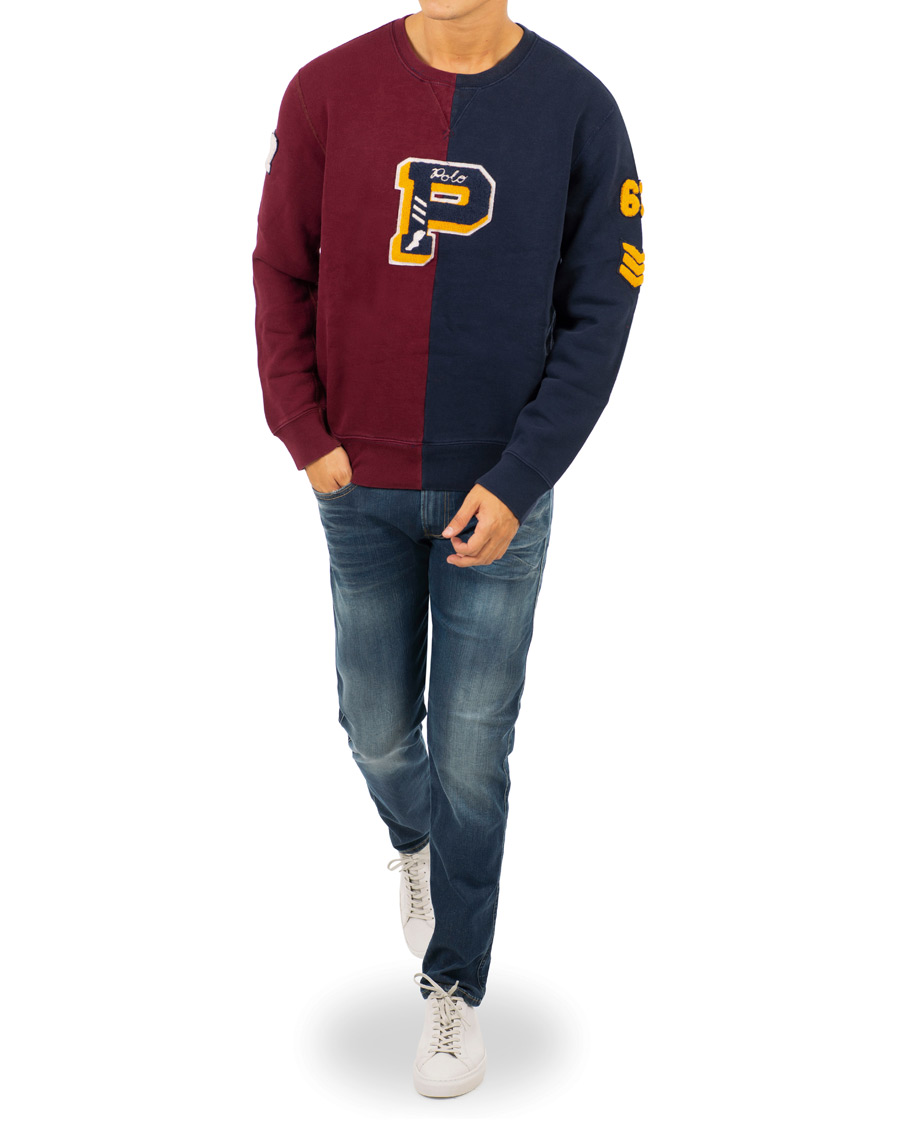 Herre | Gensere | Polo Ralph Lauren | Teddy P Crew Neck Sweatshirt Cruise Navy/Classic Wine