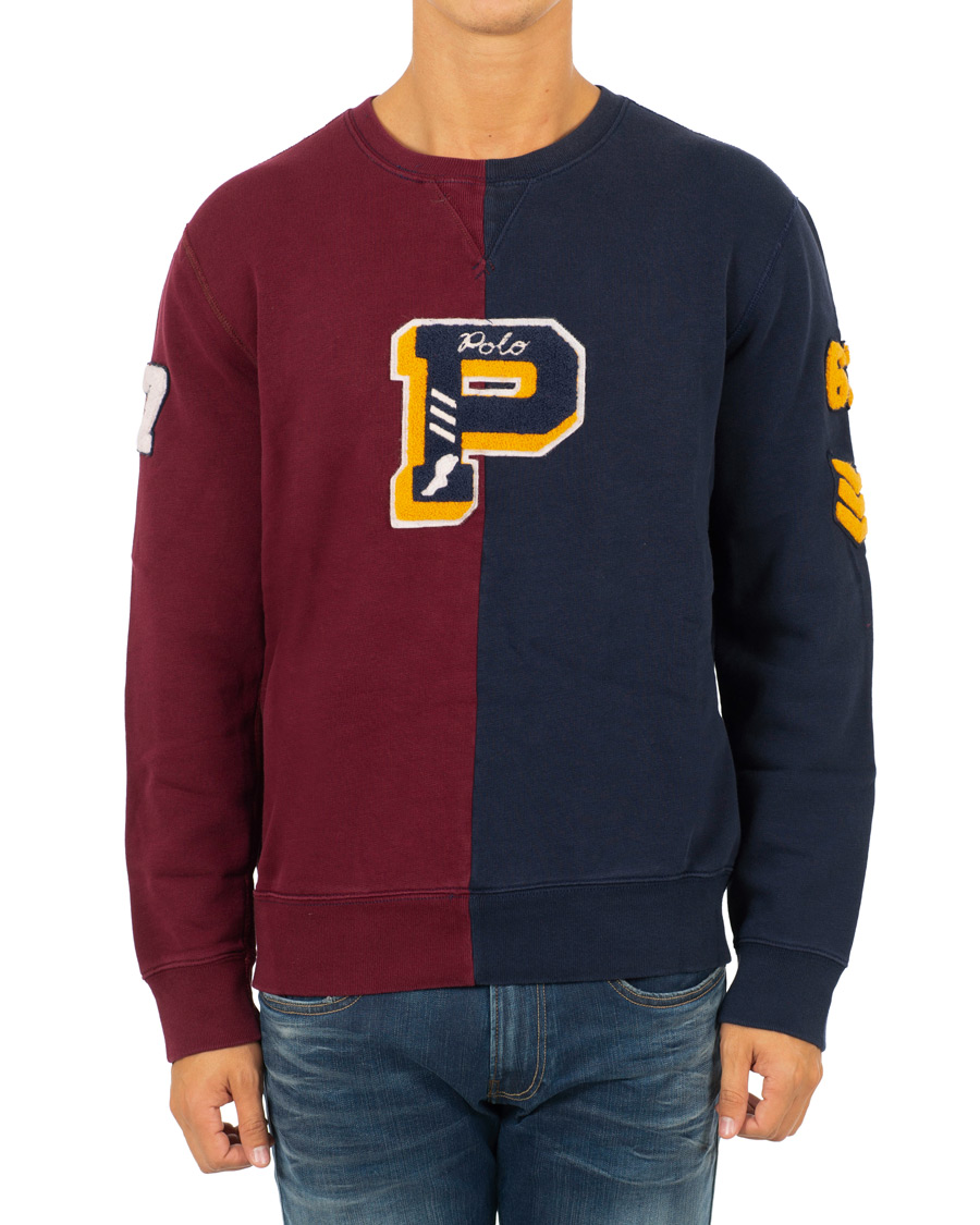 Herre | Gensere | Polo Ralph Lauren | Teddy P Crew Neck Sweatshirt Cruise Navy/Classic Wine