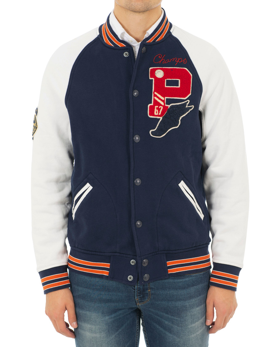 Herre | Gensere | Polo Ralph Lauren | Varsity Teddy P Sweat Bomber Cruise Navy/White