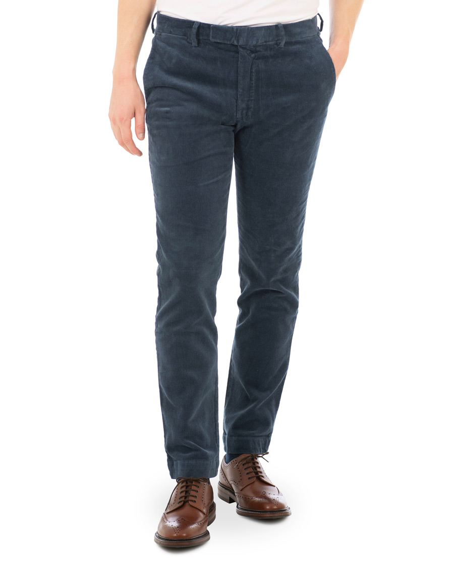 Herre | Bukser | Polo Ralph Lauren | Hudson Slim Fit Corduroy Trousers Blue Corsair
