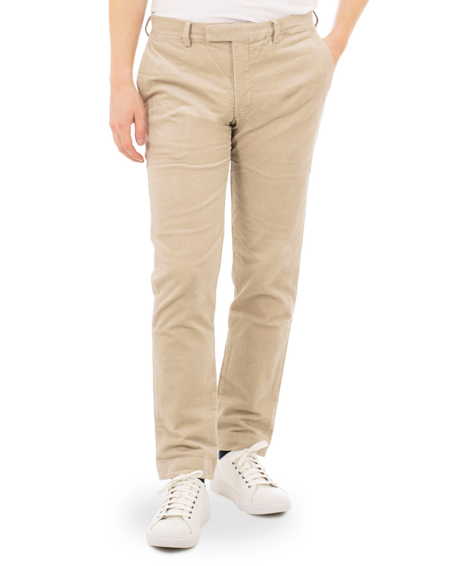 Herre | Bukser | Polo Ralph Lauren | Hudson Slim Fit Corduroy Trousers Stone Grey