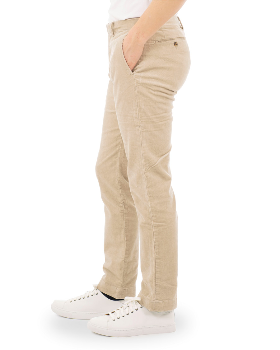 Herre | Bukser | Polo Ralph Lauren | Hudson Slim Fit Corduroy Trousers Stone Grey