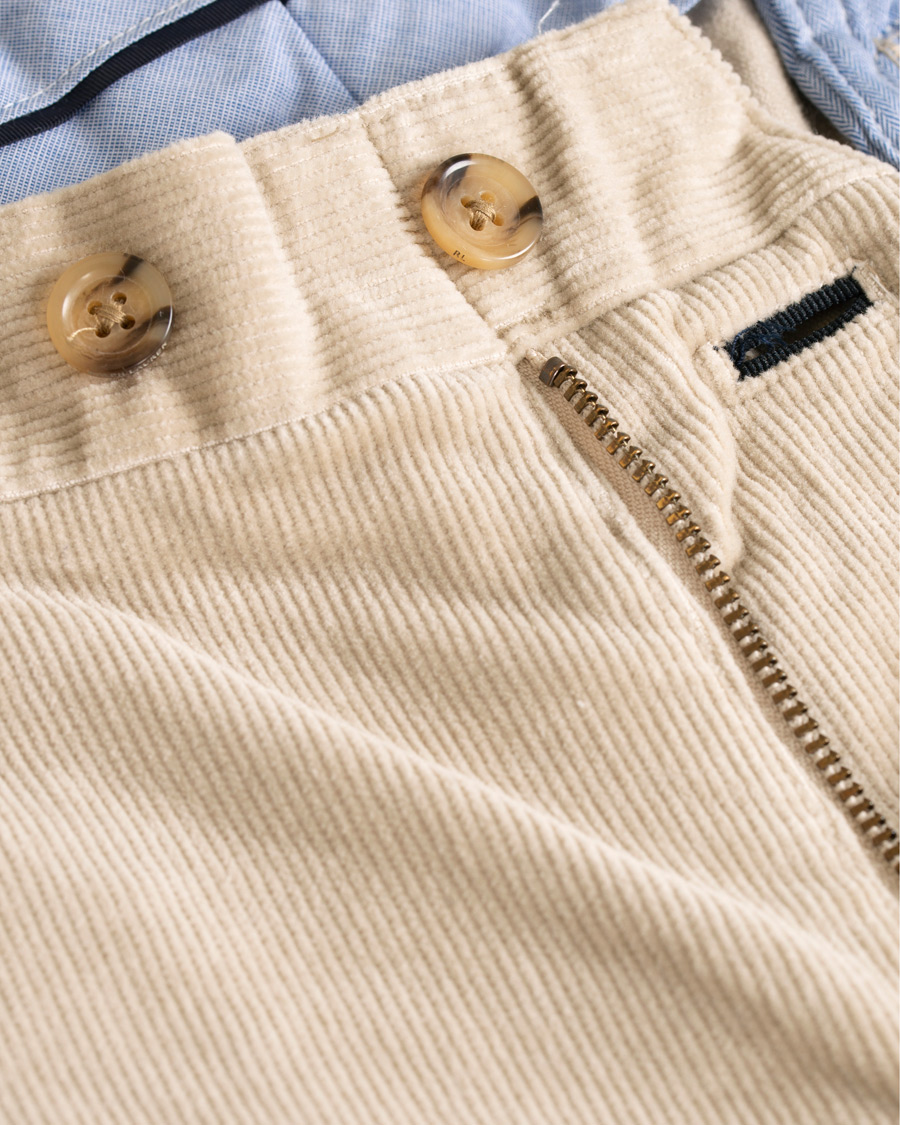 Herre | Bukser | Polo Ralph Lauren | Hudson Slim Fit Corduroy Trousers Stone Grey