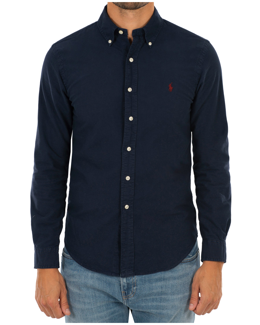 Herre | Skjorter | Polo Ralph Lauren | Slim Fit Garment Dyed Oxford Shirt Navy