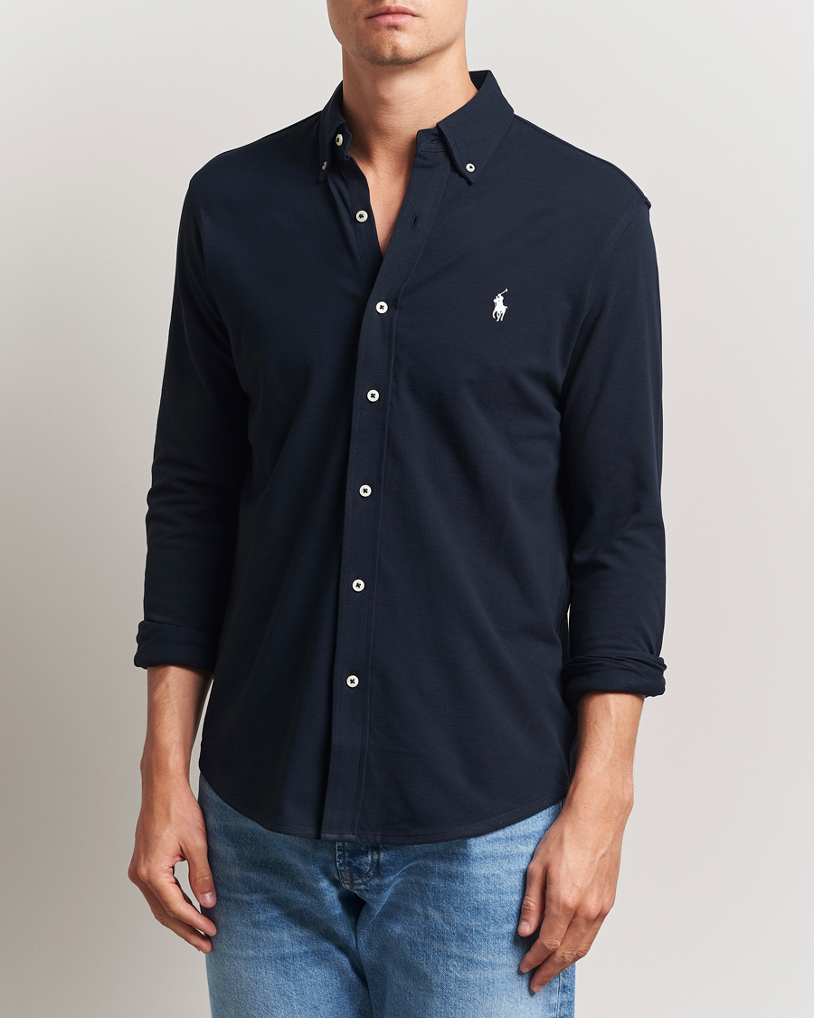Herre | Skjorter | Polo Ralph Lauren | Featherweight Mesh Shirt Aviator Navy