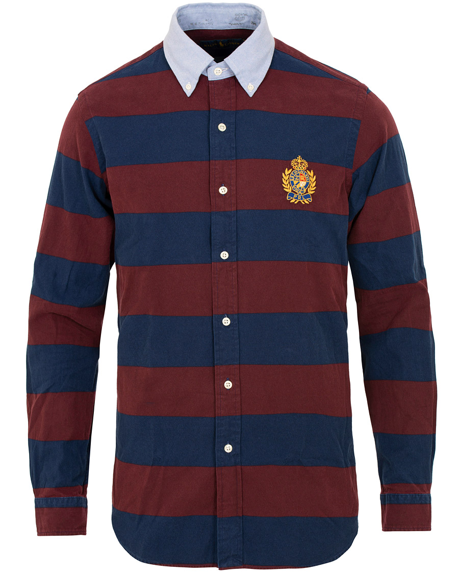 Herre | Skjorter | Polo Ralph Lauren | Core Fit Barstripe Shirt Burgundy/Blue