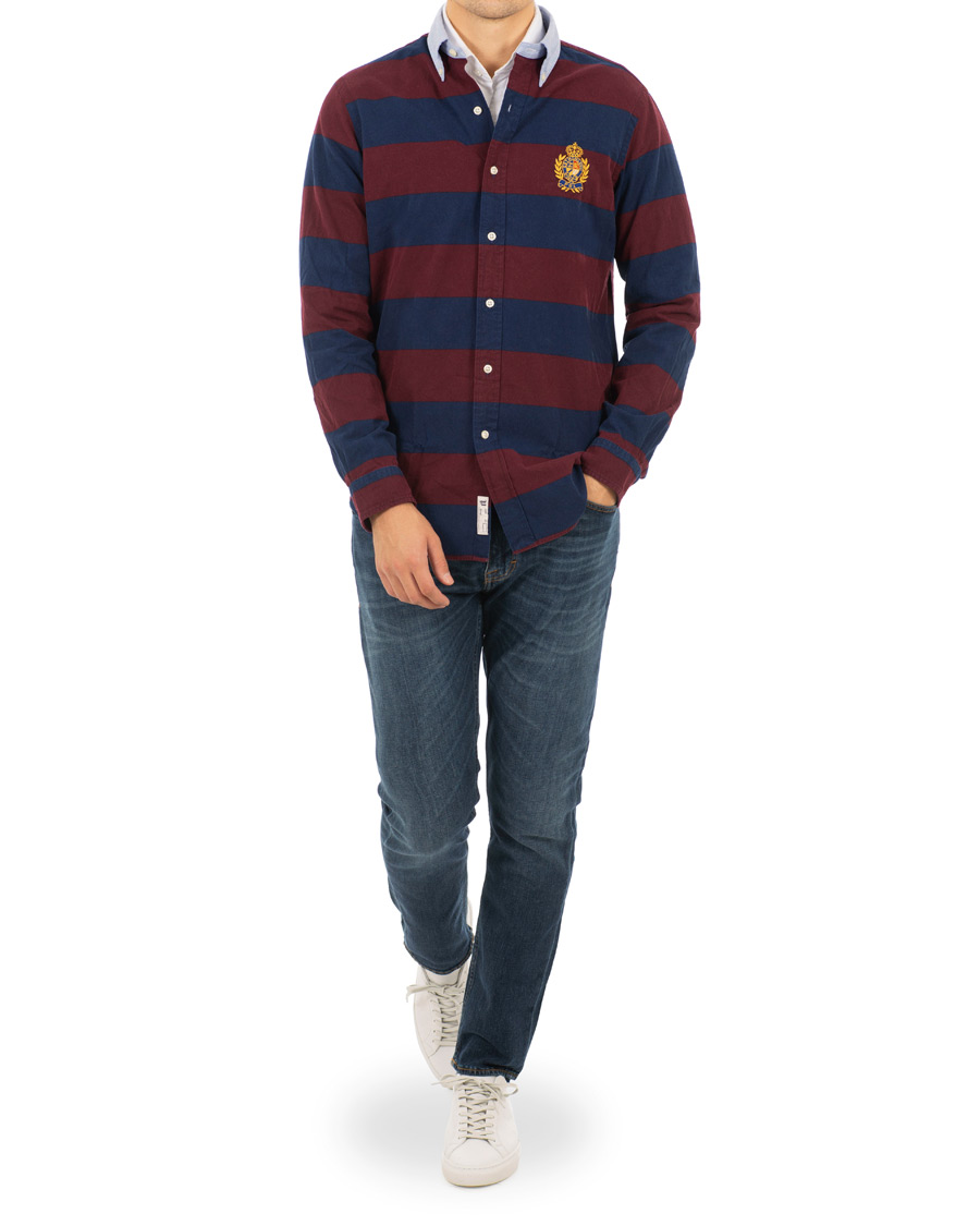 Herre | Skjorter | Polo Ralph Lauren | Core Fit Barstripe Shirt Burgundy/Blue