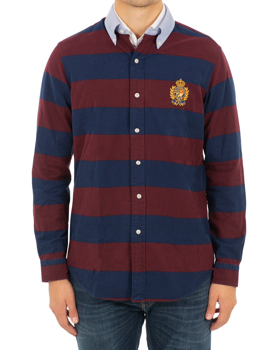 Herre | Skjorter | Polo Ralph Lauren | Core Fit Barstripe Shirt Burgundy/Blue