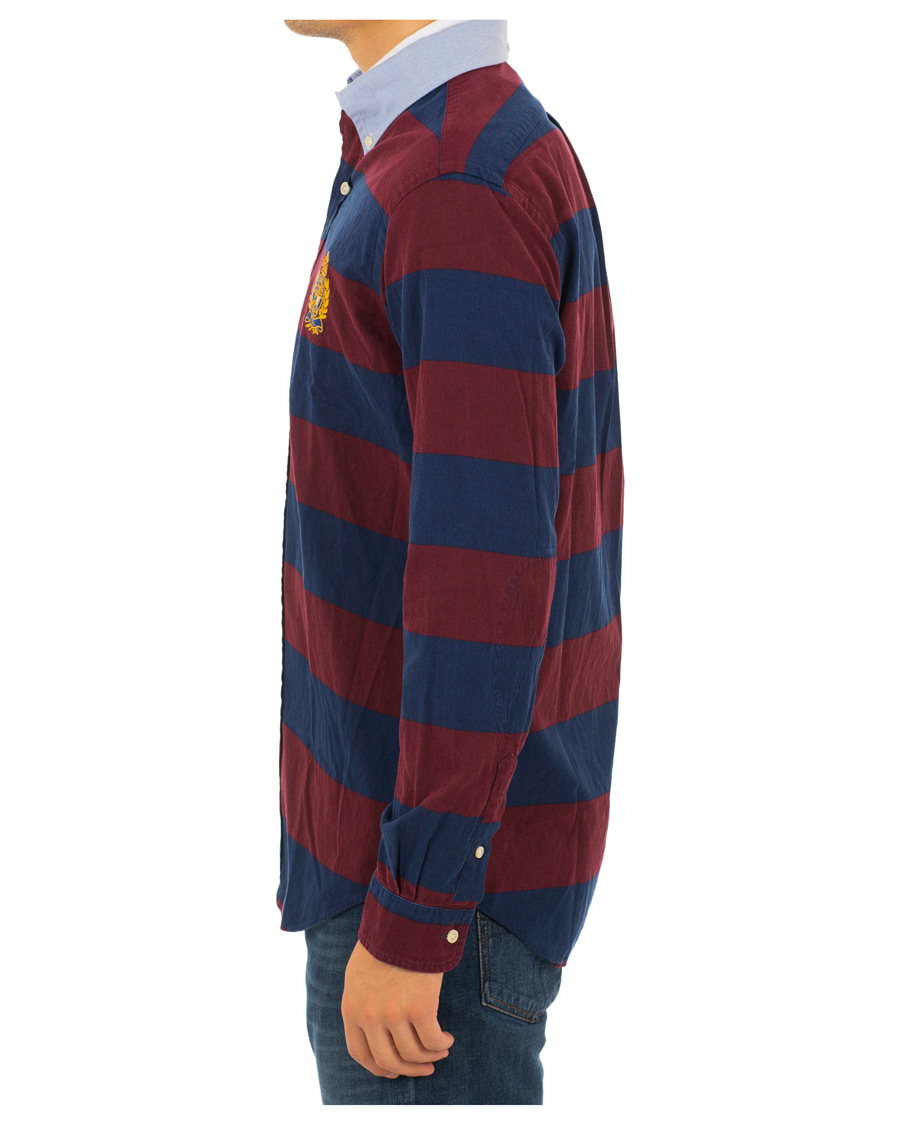 Herre | Skjorter | Polo Ralph Lauren | Core Fit Barstripe Shirt Burgundy/Blue