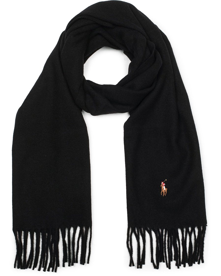 Herre | Polo Ralph Lauren Signatur Wool Scarf Black | Polo Ralph Lauren | Signatur Wool Scarf Black