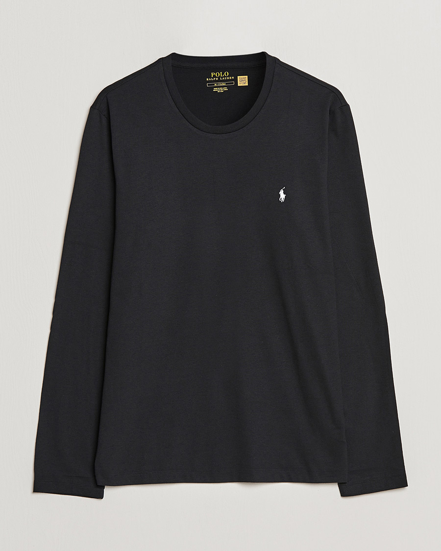 Herre | T-Shirts | Polo Ralph Lauren | Liquid Cotton Long Sleeve Crew Neck T-Shirt Black