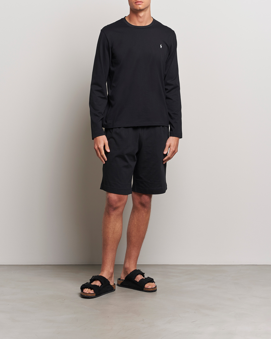 Herre | T-Shirts | Polo Ralph Lauren | Liquid Cotton Long Sleeve Crew Neck T-Shirt Black