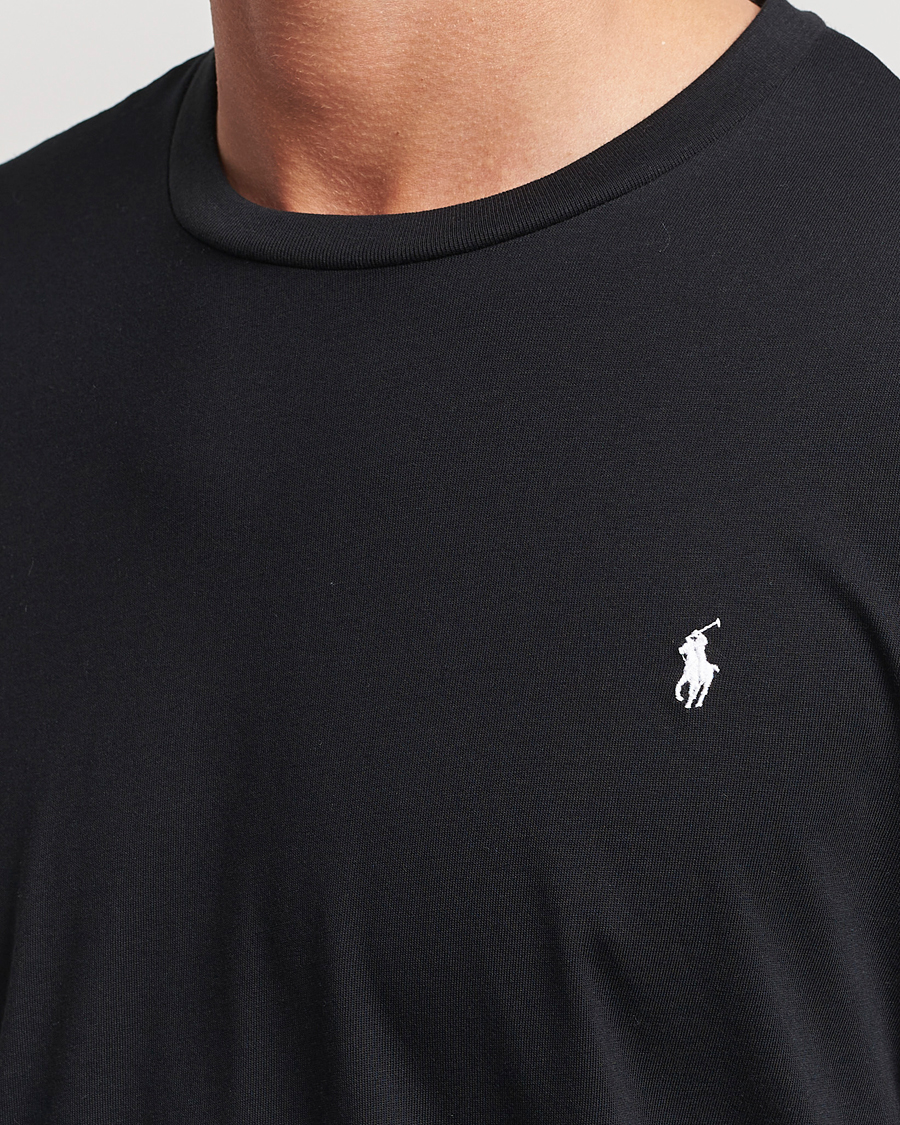 Herre | T-Shirts | Polo Ralph Lauren | Liquid Cotton Long Sleeve Crew Neck T-Shirt Black