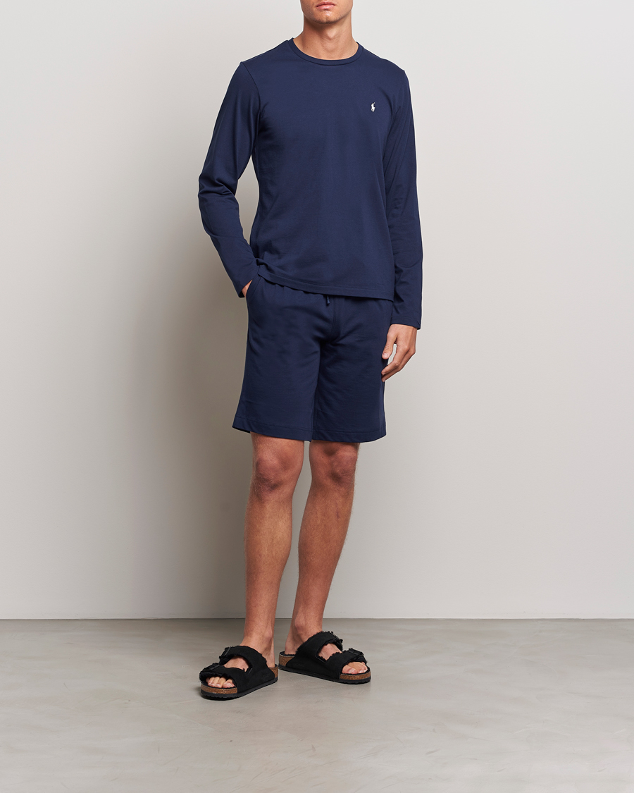 Herre | T-Shirts | Polo Ralph Lauren | Liquid Cotton Long Sleeve Crew Neck T-Shirt Cruise Navy