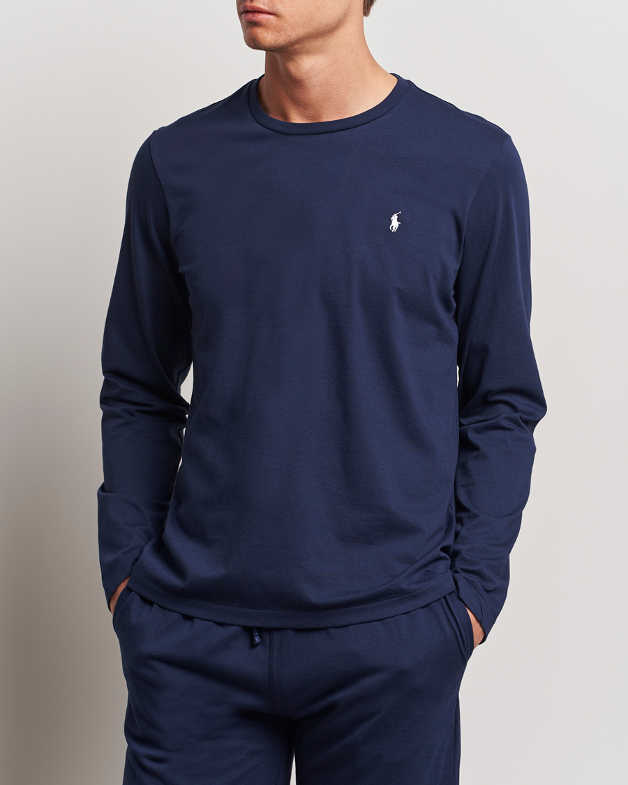 Herre | T-Shirts | Polo Ralph Lauren | Liquid Cotton Long Sleeve Crew Neck Tee Cruise Navy