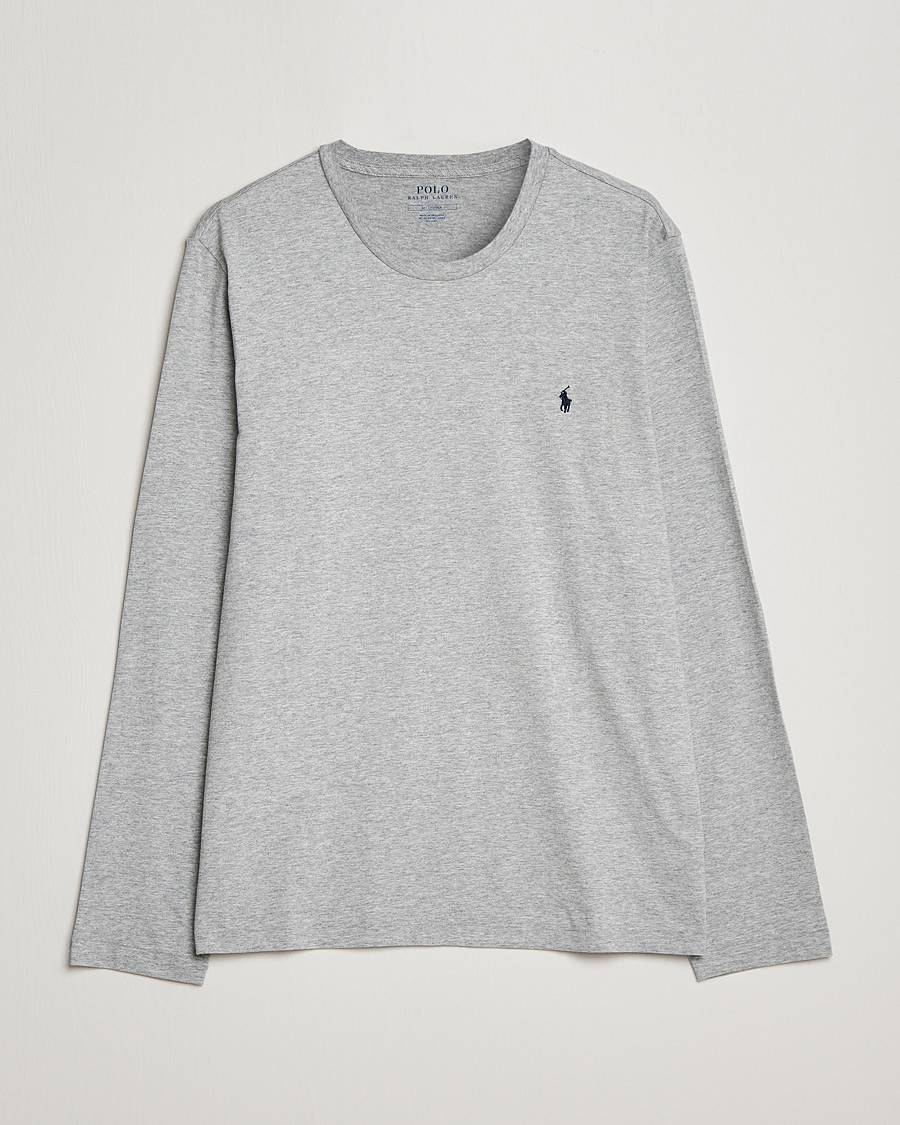 Herre | T-Shirts | Polo Ralph Lauren | Liquid Cotton Long Sleeve Crew Neck Tee Andover Heather