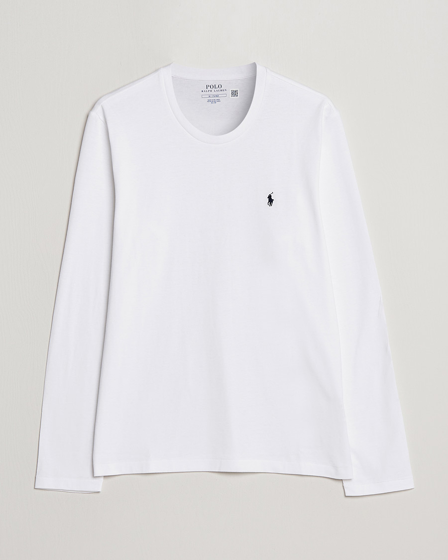 Herre | T-Shirts | Polo Ralph Lauren | Liquid Cotton Long Sleeve Crew Neck Tee White