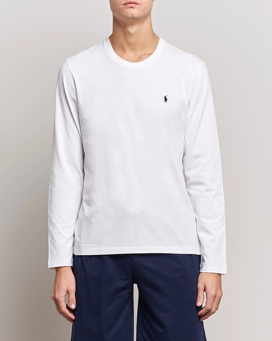 Herre | Langermede t-shirts | Polo Ralph Lauren | Liquid Cotton Long Sleeve Crew Neck Tee White