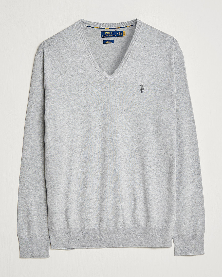 Herre | Gensere | Polo Ralph Lauren | Pima Cotton V-neck Pullover Andover Heather
