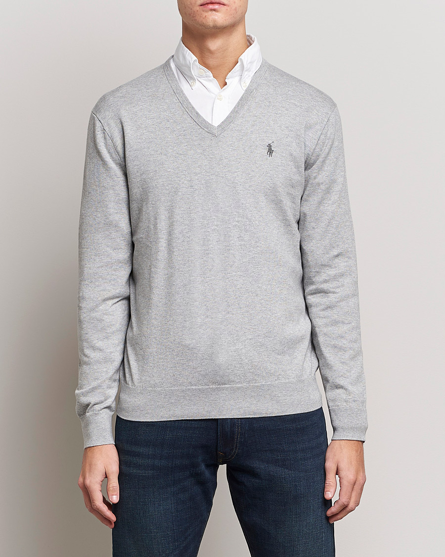 Herre |  | Polo Ralph Lauren | Pima Cotton V-neck Pullover Andover Heather