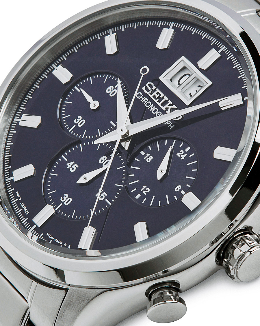 Herre | Seiko Chronograph 42mm Steel/Blue Dial | Seiko | Chronograph 42mm Steel/Blue Dial