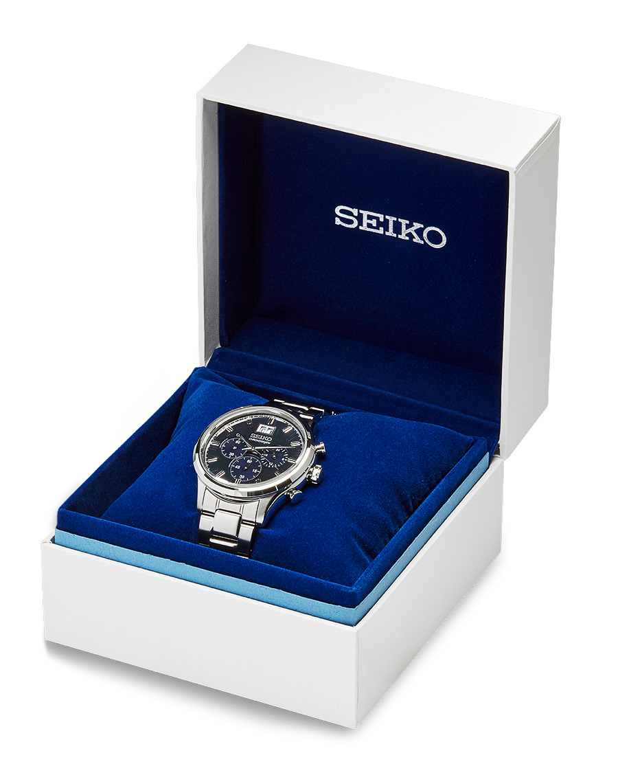 Herre | Seiko Chronograph 42mm Steel/Blue Dial | Seiko | Chronograph 42mm Steel/Blue Dial