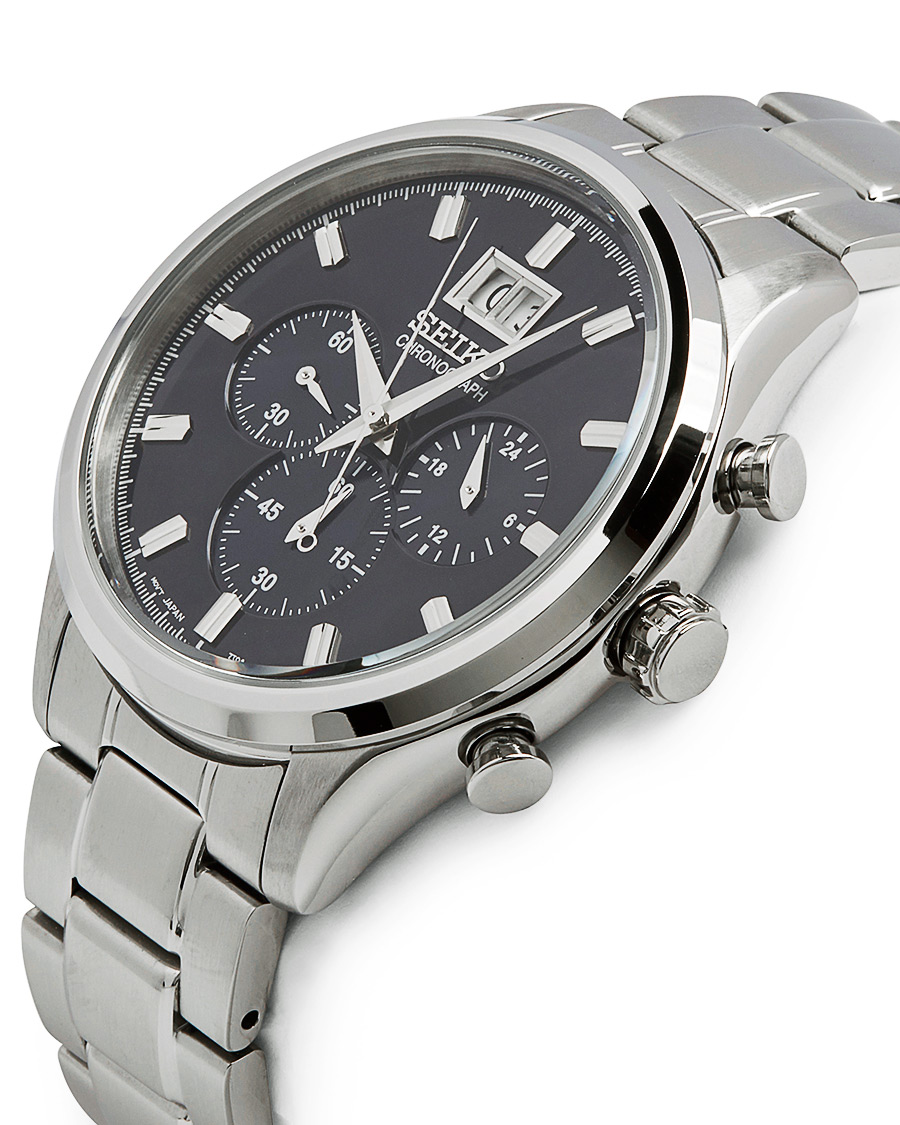 Herre | Seiko Chronograph 42mm Steel/Blue Dial | Seiko | Chronograph 42mm Steel/Blue Dial