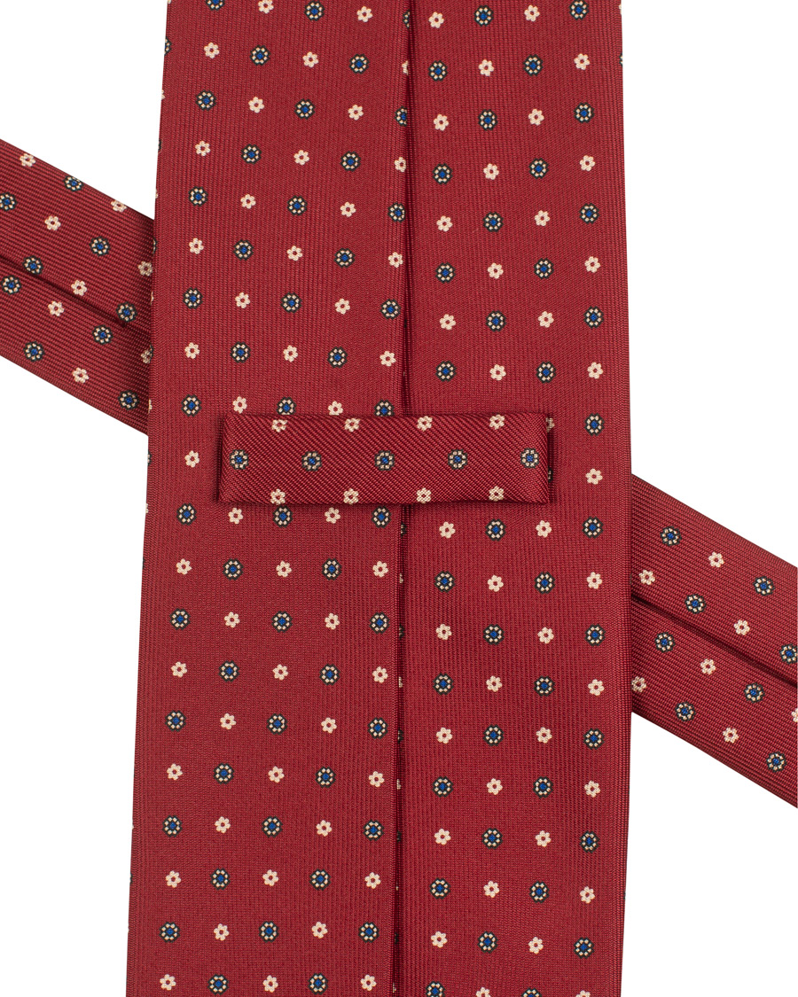 Herre | E. Marinella 3-Fold Printed Classic Dot Silk Tie 8 Cm Burgundy | E. Marinella | 3-Fold Printed Classic Dot Silk Tie 8 Cm Burgundy