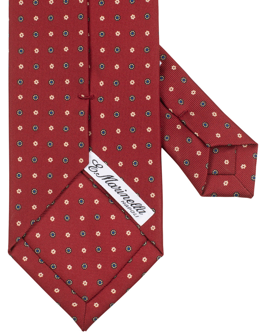 Herre | E. Marinella 3-Fold Printed Classic Dot Silk Tie 8 Cm Burgundy | E. Marinella | 3-Fold Printed Classic Dot Silk Tie 8 Cm Burgundy
