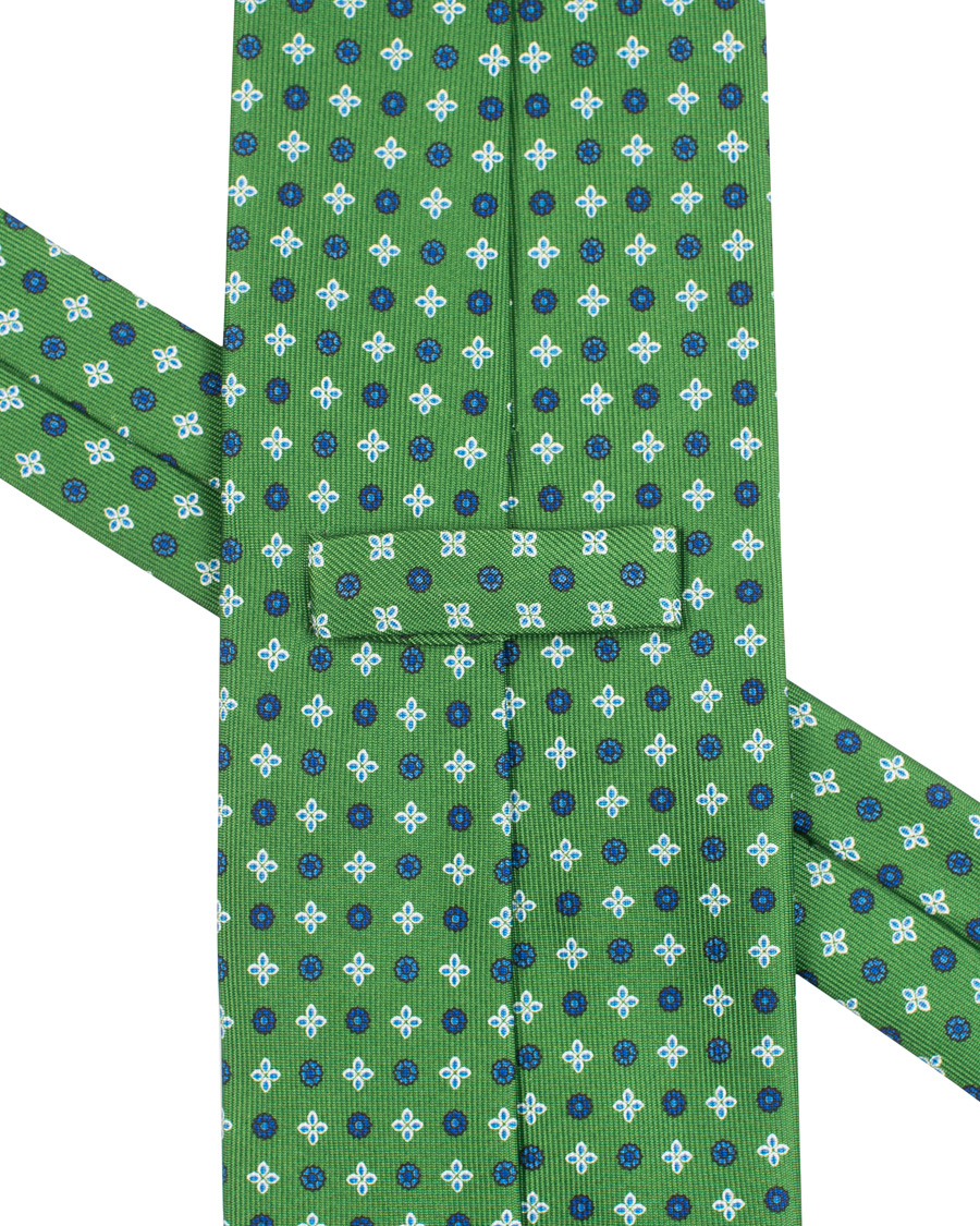 Herre | E. Marinella 3-Fold Printed Heritage Symbol Silk Tie 8 Cm Grass Green | E. Marinella | 3-Fold Printed Heritage Symbol Silk Tie 8 Cm Grass Green