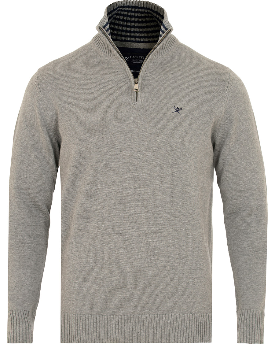 Herre | Gensere | Hackett | Cotton Half Zip Grey