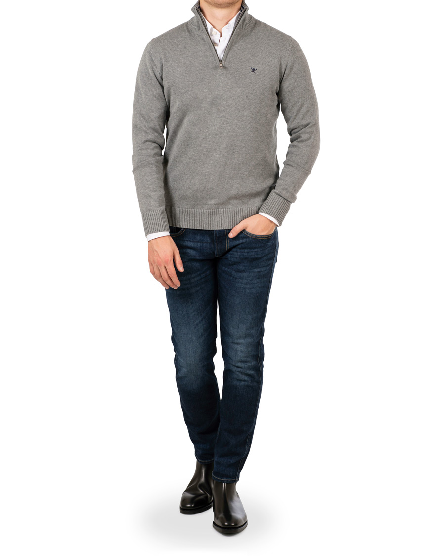 Herre | Gensere | Hackett | Cotton Half Zip Grey