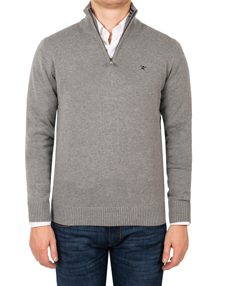 Herre | Gensere | Hackett | Cotton Half Zip Grey